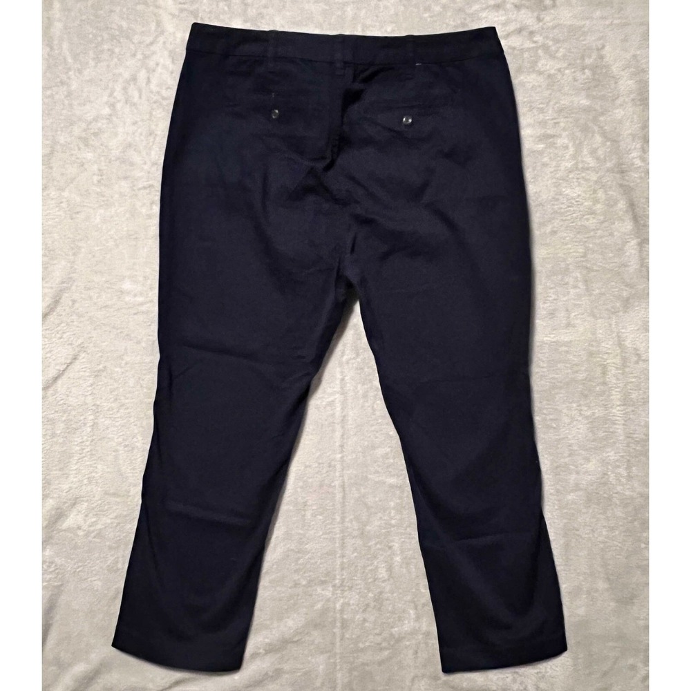 Navy Chino Pants Cropped Casual Everyday Trousers Womens‎ 32 petite